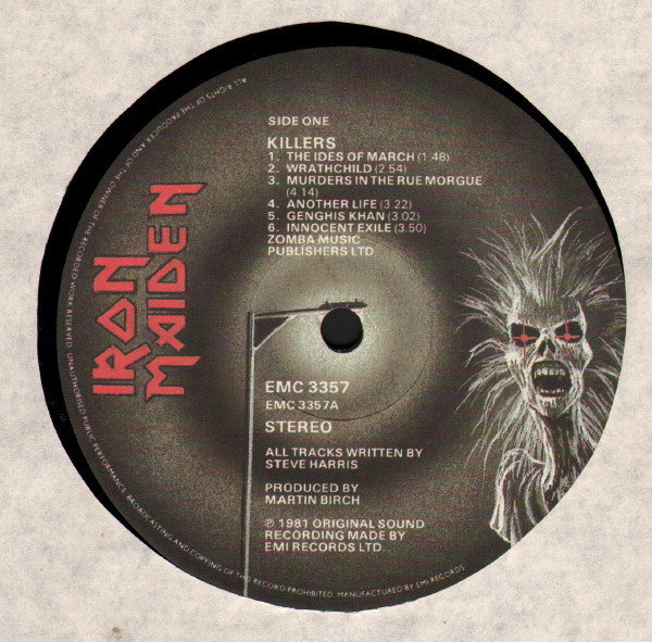 Iron Maiden - Killers | EMI (EMC 3357) - 3 Iron Maiden - Killers | EMI (EMC 3357) - 3