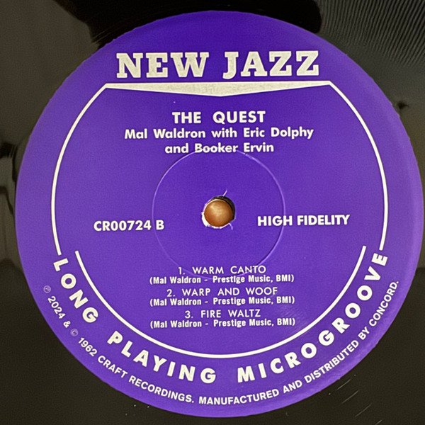 Mal Waldron With Eric Dolphy And Booker Ervin - The Quest | New Jazz (CR00724) - 4 Mal Waldron With Eric Dolphy And Booker Ervin - The Quest | New Jazz (CR00724) - 4