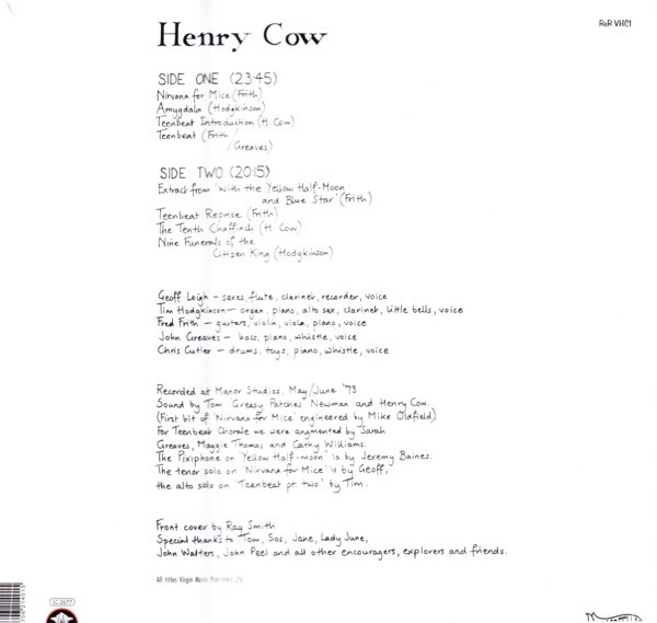 Henry Cow - Leg End | ReR Megacorp (ReR VHC1) - 3