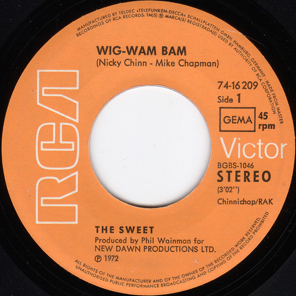 The Sweet - Wig-Wam Bam | RCA (74-16209) - 3