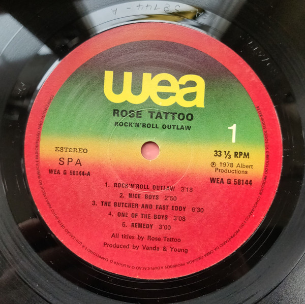 Rose Tattoo - Rock 'N' Roll Outlaw | WEA (WEA G 58144) - 3