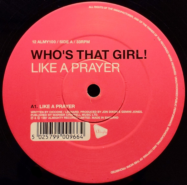 Like A Prayer / Don't Cry For Me Argentina