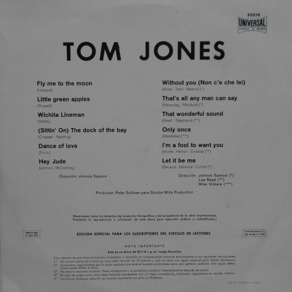 Tom Jones - Tom Jones | Decca (50216) - 2