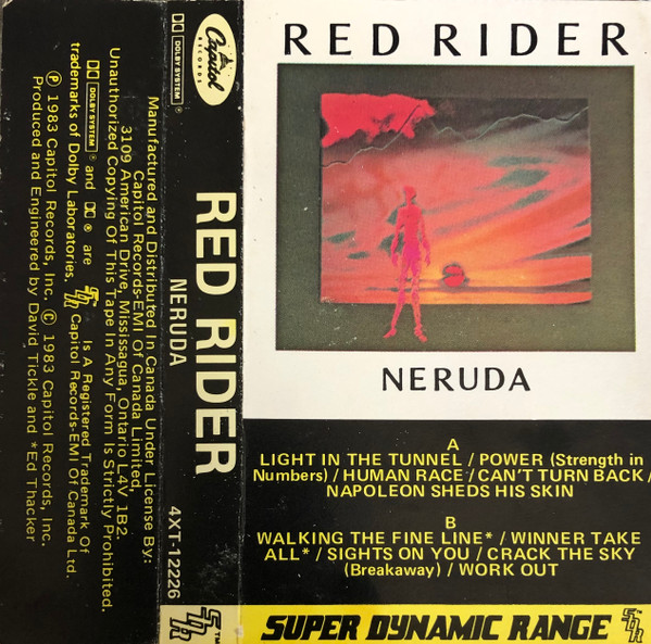 Red Rider - Neruda [Cassette] | Capitol Records (4XT-12226) - 2