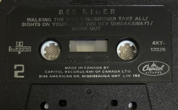 Red Rider - Neruda [Cassette] | Capitol Records (4XT-12226) - 4