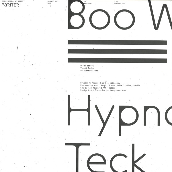 Boo Williams - Hypnotic Teck | Pariter (PRTR27) - 2
