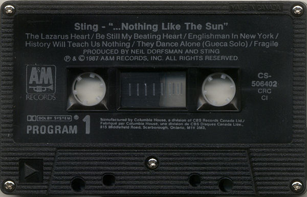 Sting - ...Nothing Like The Sun | A&M Records (CS-506402) - 3 Sting - ...Nothing Like The Sun | A&M Records (CS-506402) - 3
