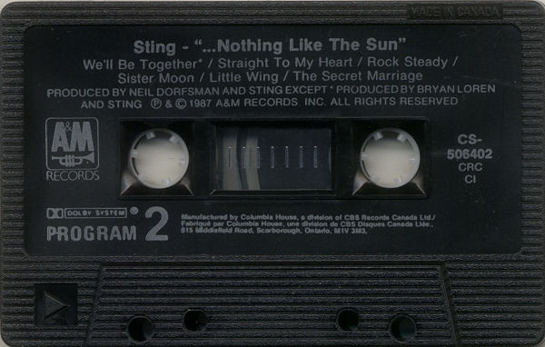 Sting - ...Nothing Like The Sun | A&M Records (CS-506402) - 4 Sting - ...Nothing Like The Sun | A&M Records (CS-506402) - 4