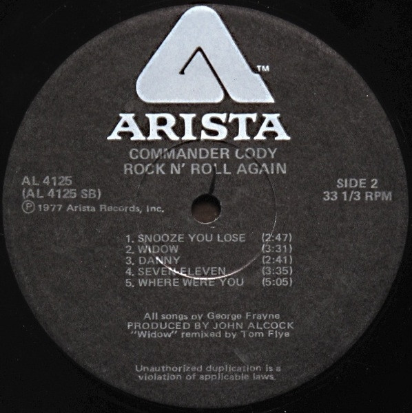 Commander Cody Band - Rock N' Roll Again | Arista (AL 4125) - 4