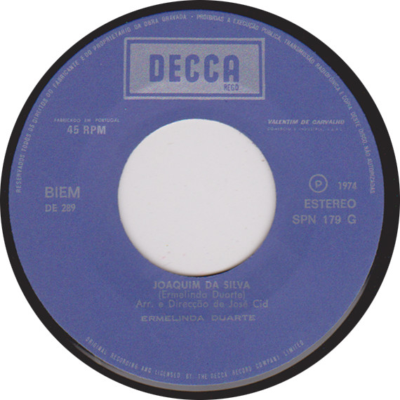 Ermelinda Duarte - Somos Livres / Joaquim Da Silva | Decca (SPN 179 G) - 4