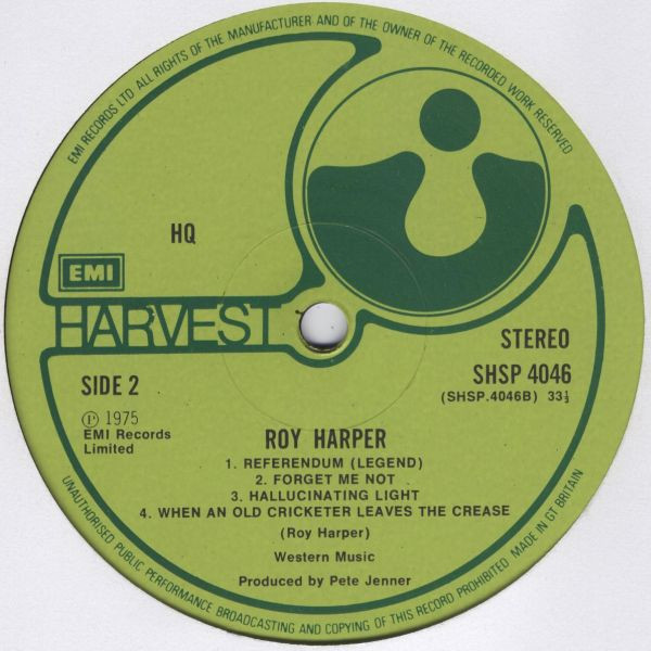 Roy Harper - HQ | Harvest (SHSP 4046) - 4