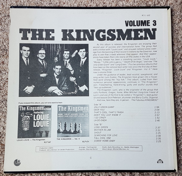 The Kingsmen - The Kingsmen, Volume 3 | Wand (WDM 662) - 2