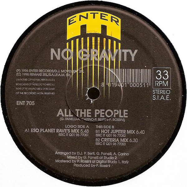 No Gravity - All The People | Enter Records (ENT 705) - 3