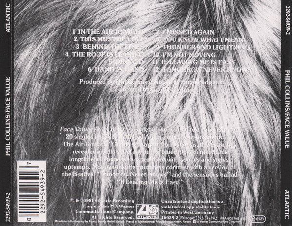 Phil Collins - Face Value | Atlantic (2292-54939-2) - 2