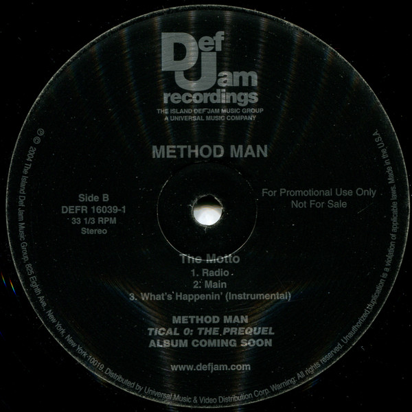 Method Man - What's Happenin' | Def Jam Recordings (DEFR 16039-1) - 3