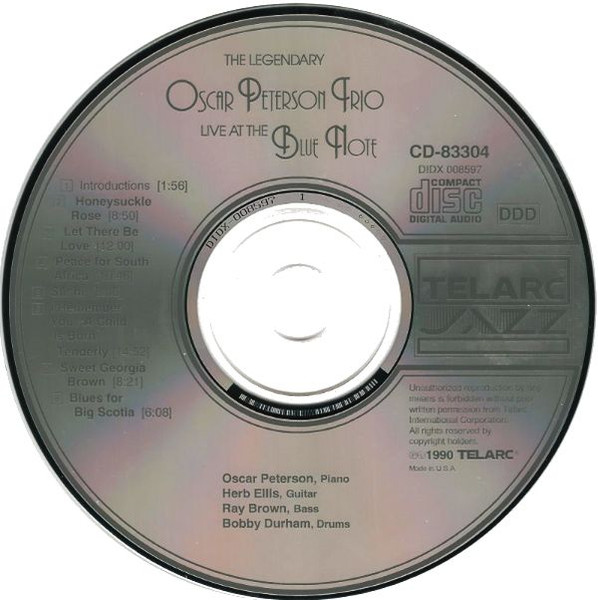 The Oscar Peterson Trio , Oscar Peterson , Herb Ellis & Ray Brown - The Legendary Oscar Peterson Trio Live At The Blue Note [CD] | Telarc Jazz (CD-83304) - 4