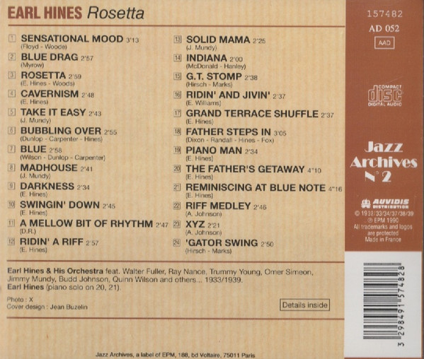 Earl Hines - Rosetta (1932/1939) | EPM Musique (157482) - 2 Earl Hines - Rosetta (1932/1939) | EPM Musique (157482) - 2
