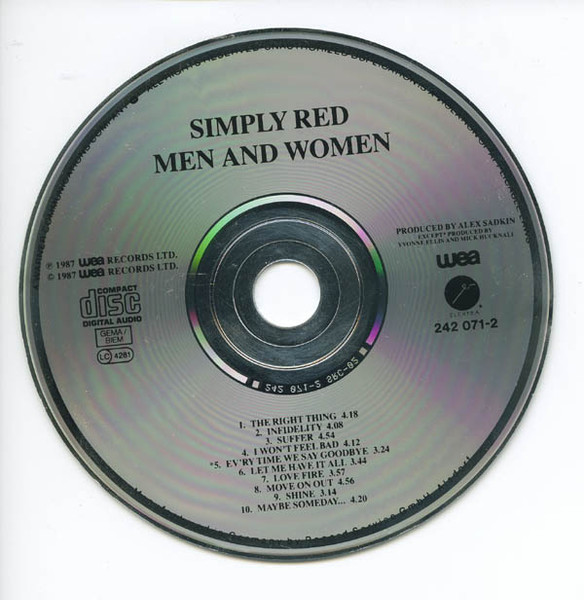 Simply Red - Men And Women | WEA (242 071-2) - 3 Simply Red - Men And Women | WEA (242 071-2) - 3