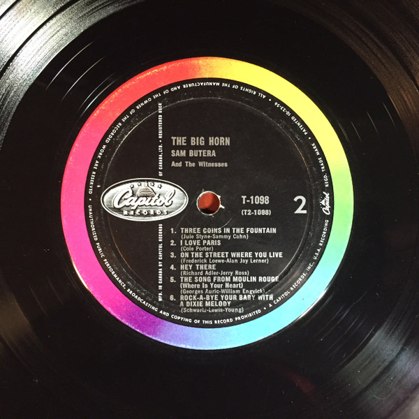 Sam Butera And The Witnesses - The Big Horn | Capitol Records (T1098) - 4
