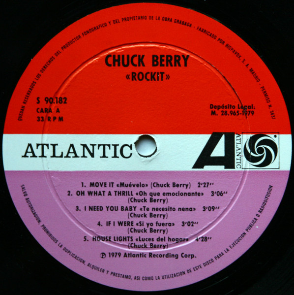 Chuck Berry - RockIt - Vinilo | Atlantic (S 90.182) - 3 Chuck Berry - RockIt - Vinilo | Atlantic (S 90.182) - 3