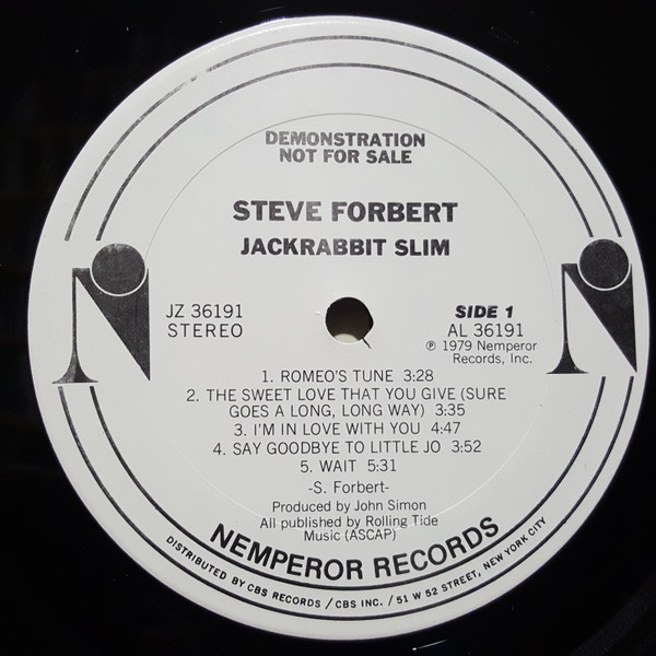 Steve Forbert - Jackrabbit Slim | Nemperor Records (JZ 36191) - 3