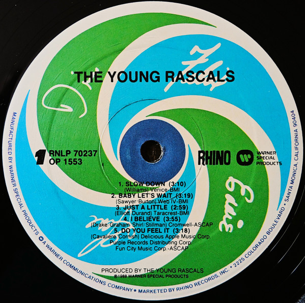 The Young Rascals - The Young Rascals | Rhino Records (RNLP 70237) - 3 The Young Rascals - The Young Rascals | Rhino Records (RNLP 70237) - 3