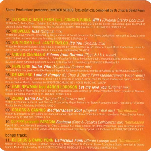 Various - Baleárica | Stereo Productions (SPCD005) - 4