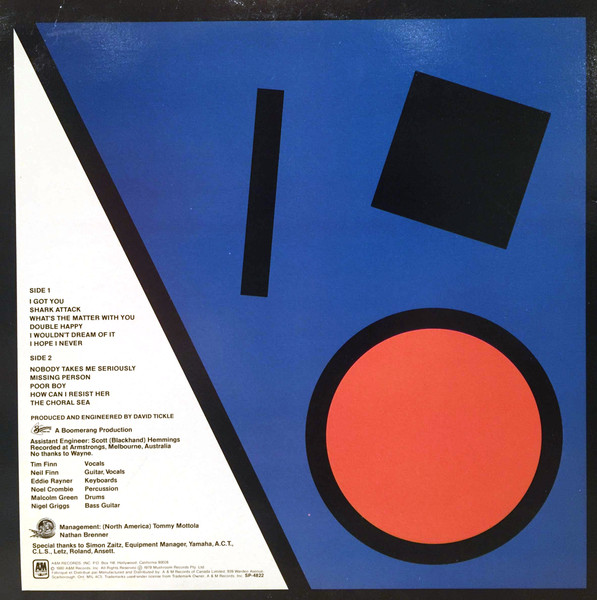 Split Enz - True Colours | A&M Records (SP-4822) - 2 Split Enz - True Colours | A&M Records (SP-4822) - 2