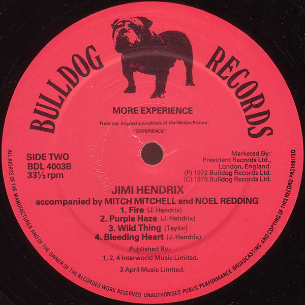 Jimi Hendrix Accompanied By Mitch Mitchell And Noel Redding - More Experience (Volume Two) | Bulldog Records (BDL 4003) - 4 Jimi Hendrix Accompanied By Mitch Mitchell And Noel Redding - More Experience (Volume Two) | Bulldog Records (BDL 4003) - 4