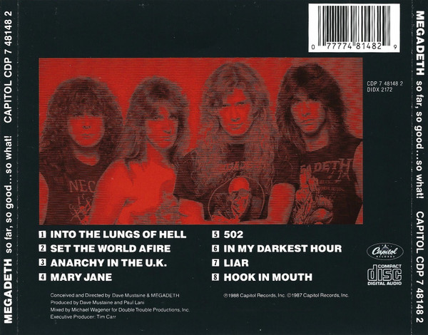 Megadeth - So Far, So Good... So What! | Capitol Records (CDP 7 48148 2) - 2