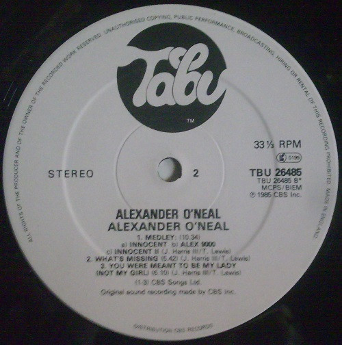 Alexander O'Neal - Alexander O'Neal | Tabu Records (TBU 26485) - 4 Alexander O'Neal - Alexander O'Neal | Tabu Records (TBU 26485) - 4