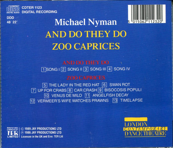Michael Nyman - And Do They Do / Zoo Caprices | TER Classics (CDTER 1123) - 3