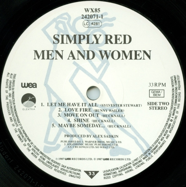 Simply Red - Men And Women | Elektra (242071-1) - 4 Simply Red - Men And Women | Elektra (242071-1) - 4