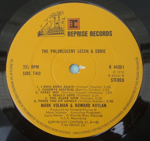 Mark Volman And Howard Kaylan - The Phlorescent Leech & Eddie | Reprise Records (K44201) - 4
