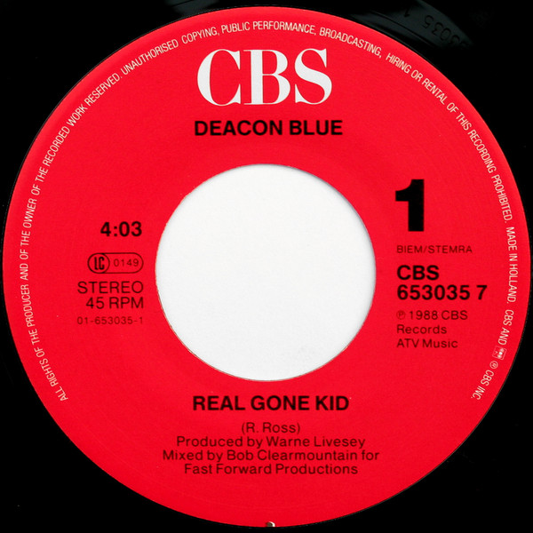 Deacon Blue - Real Gone Kid | CBS (CBS 653035 7) - 3