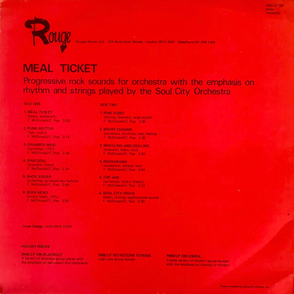 Soul City Orchestra - Meal Ticket | Rouge (RMS/LP 109) - 2 Soul City Orchestra - Meal Ticket | Rouge (RMS/LP 109) - 2