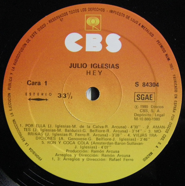 Julio Iglesias - Hey! | CBS (S 84304) - 3