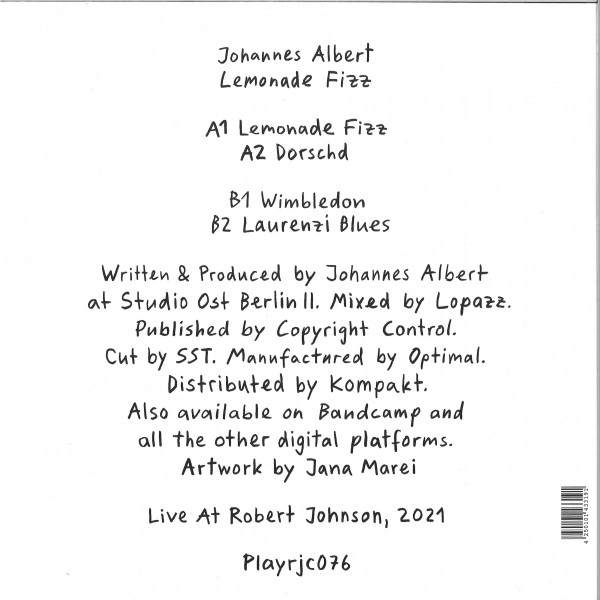 Johannes Albert - Lemonade Fizz EP | Live At Robert Johnson (Playrjc076) - 2