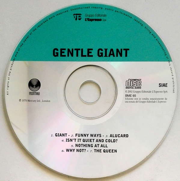 Gentle Giant - Gentle Giant | Vertigo (BME 65) - 3