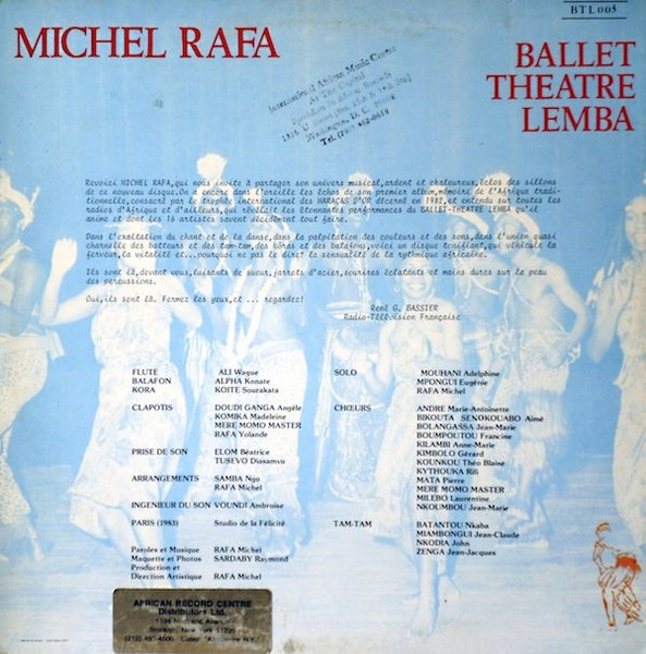 Michel Rafa Et Le Ballet Théâtre Lemba - Musiques Chants Rythmes Du Congo | Lemba EDI (BTL 003) - 4 Michel Rafa Et Le Ballet Théâtre Lemba - Musiques Chants Rythmes Du Congo | Lemba EDI (BTL 003) - 4