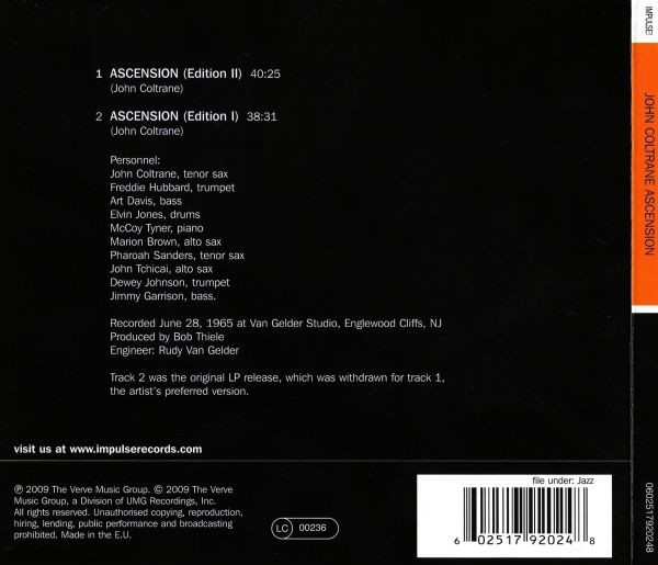 John Coltrane - Ascension | Impulse! (0602517920248) - 2 John Coltrane - Ascension | Impulse! (0602517920248) - 2