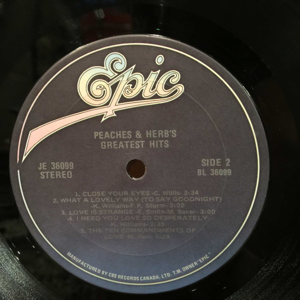 Peaches & Herb - Greatest Hits | Epic (JE 36099) - 3 Peaches & Herb - Greatest Hits | Epic (JE 36099) - 3
