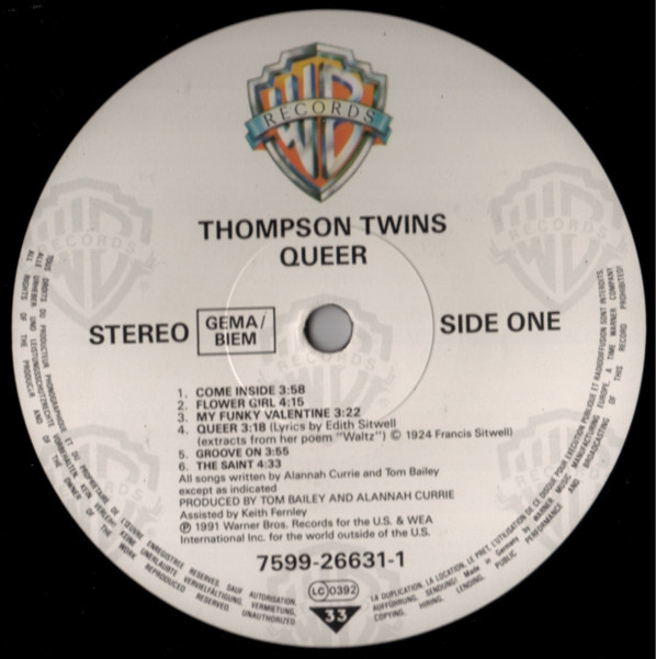 Thompson Twins - Queer | Warner Bros. Records (7599-26631-1) - 3