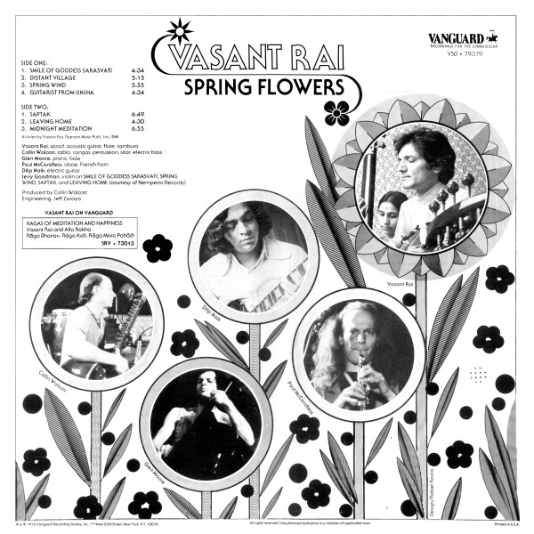 Vasant Rai , Collin Walcott , Paul McCandless , Glen Moore , Dilip Naik - Spring Flowers | Vanguard (VSD-79379) - 2 Vasant Rai , Collin Walcott , Paul McCandless , Glen Moore , Dilip Naik - Spring Flowers | Vanguard (VSD-79379) - 2