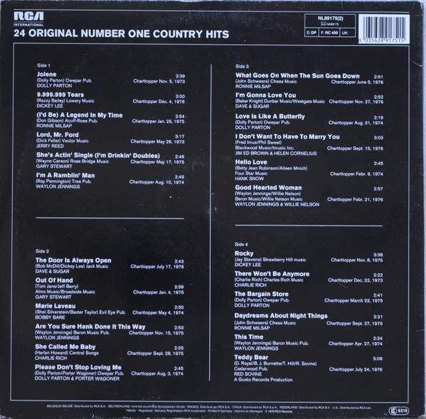 Various - 24 Original Number One Country Hits | RCA International (NL89175(2)) - 4 Various - 24 Original Number One Country Hits | RCA International (NL89175(2)) - 4