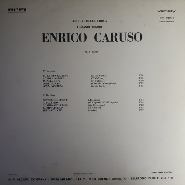 Enrico Caruso - Enrico Caruso | Variety (RPC 04004) - 2 Enrico Caruso - Enrico Caruso | Variety (RPC 04004) - 2