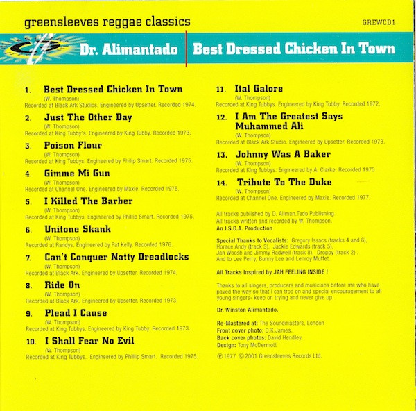 Dr. Alimantado - Best Dressed Chicken In Town | Greensleeves Records (GREWCD1) - 3 Dr. Alimantado - Best Dressed Chicken In Town | Greensleeves Records (GREWCD1) - 3