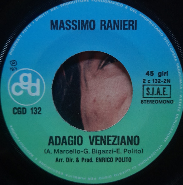 Massimo Ranieri - Io E Te / Adagio Veneziano | CGD (CGD 132) - 4