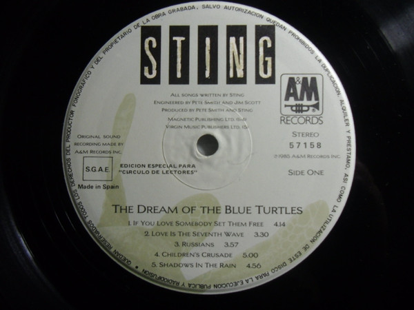 Sting - The Dream Of The Blue Turtles | A&M Records (393 750 - 1) - 2