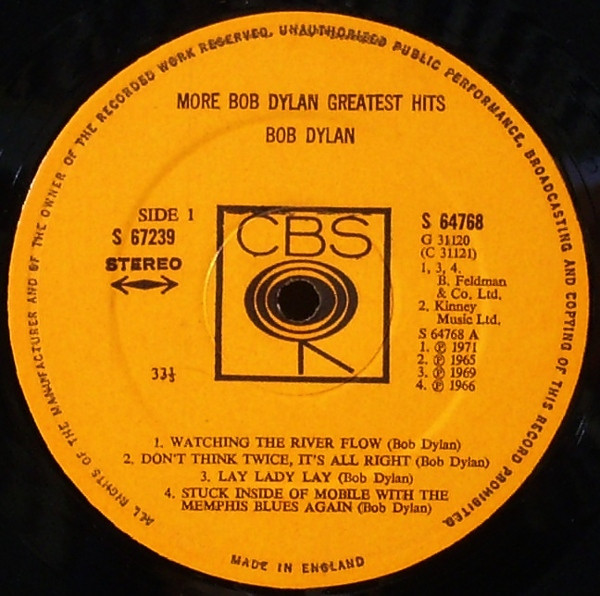 Bob Dylan - More Bob Dylan Greatest Hits | CBS (67239) - 2